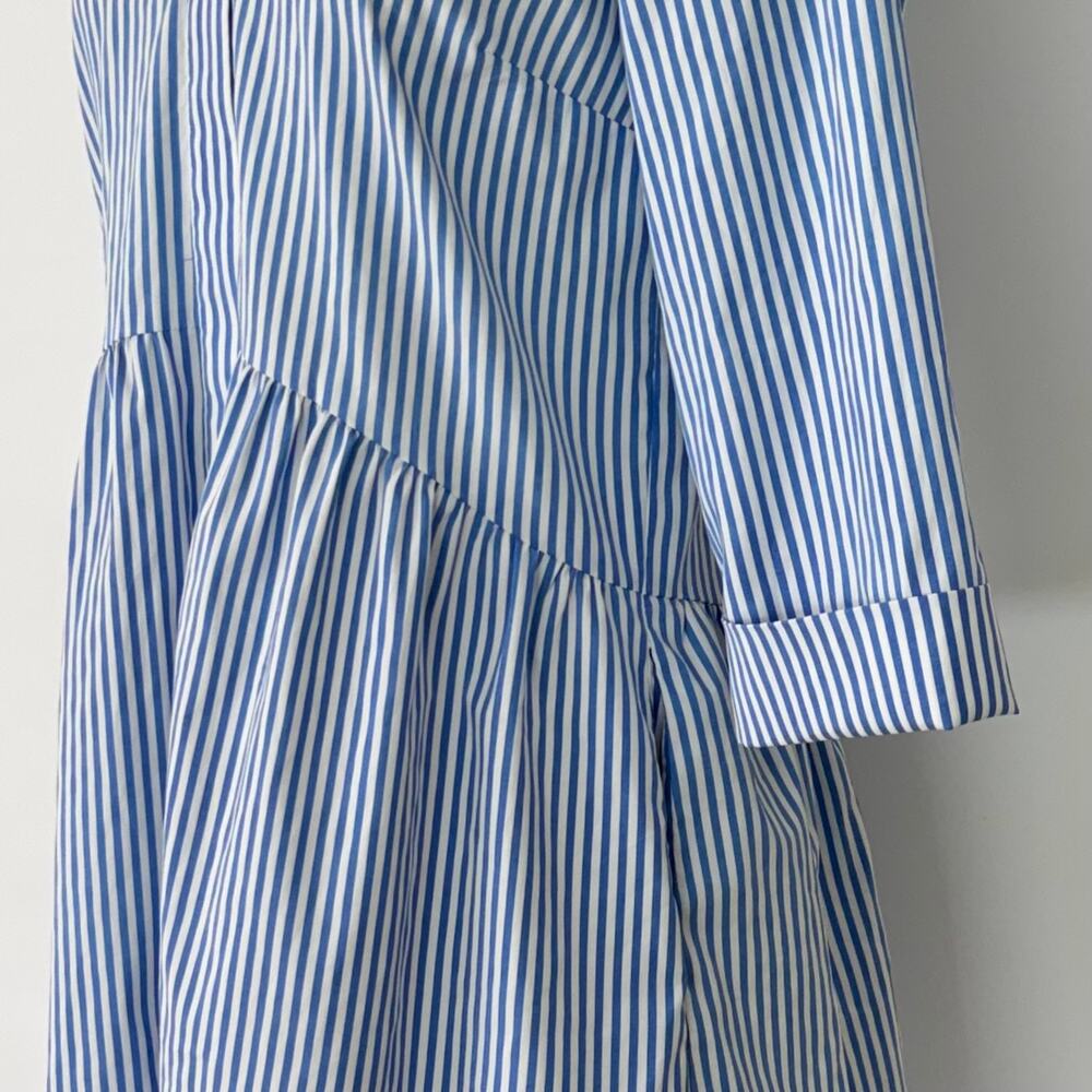 Tuckernuck Blue Stripe Royal Shirt Mini Dress XS Oversized - Picture 7 of 12